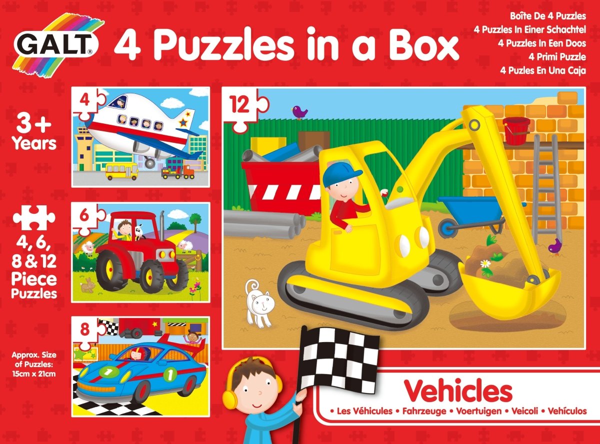GALT 4 PUZZLES IN A BOX - VEHICLES - Premium for Kids in Qatar | Toysaro.com
