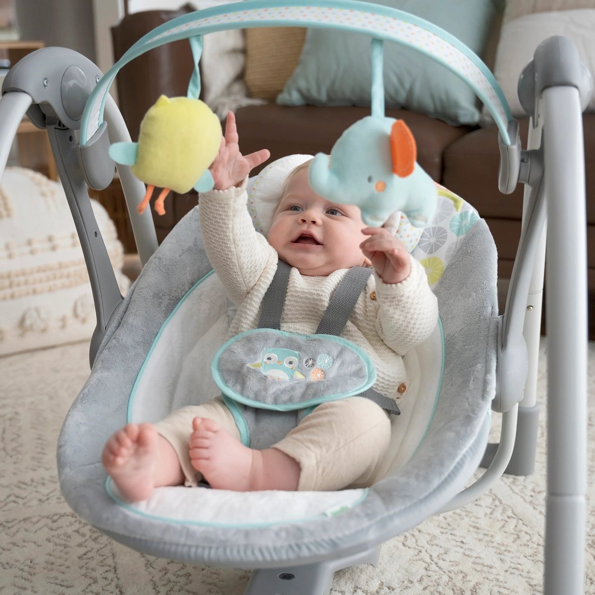 INGENUITY™ SWING 'N GO PORTABLE SWING - HUGS & HOOTS - Premium for Kids in Qatar | Toysaro.com