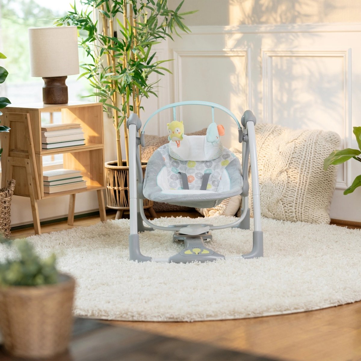 INGENUITY™ SWING 'N GO PORTABLE SWING - HUGS & HOOTS - Premium for Kids in Qatar | Toysaro.com