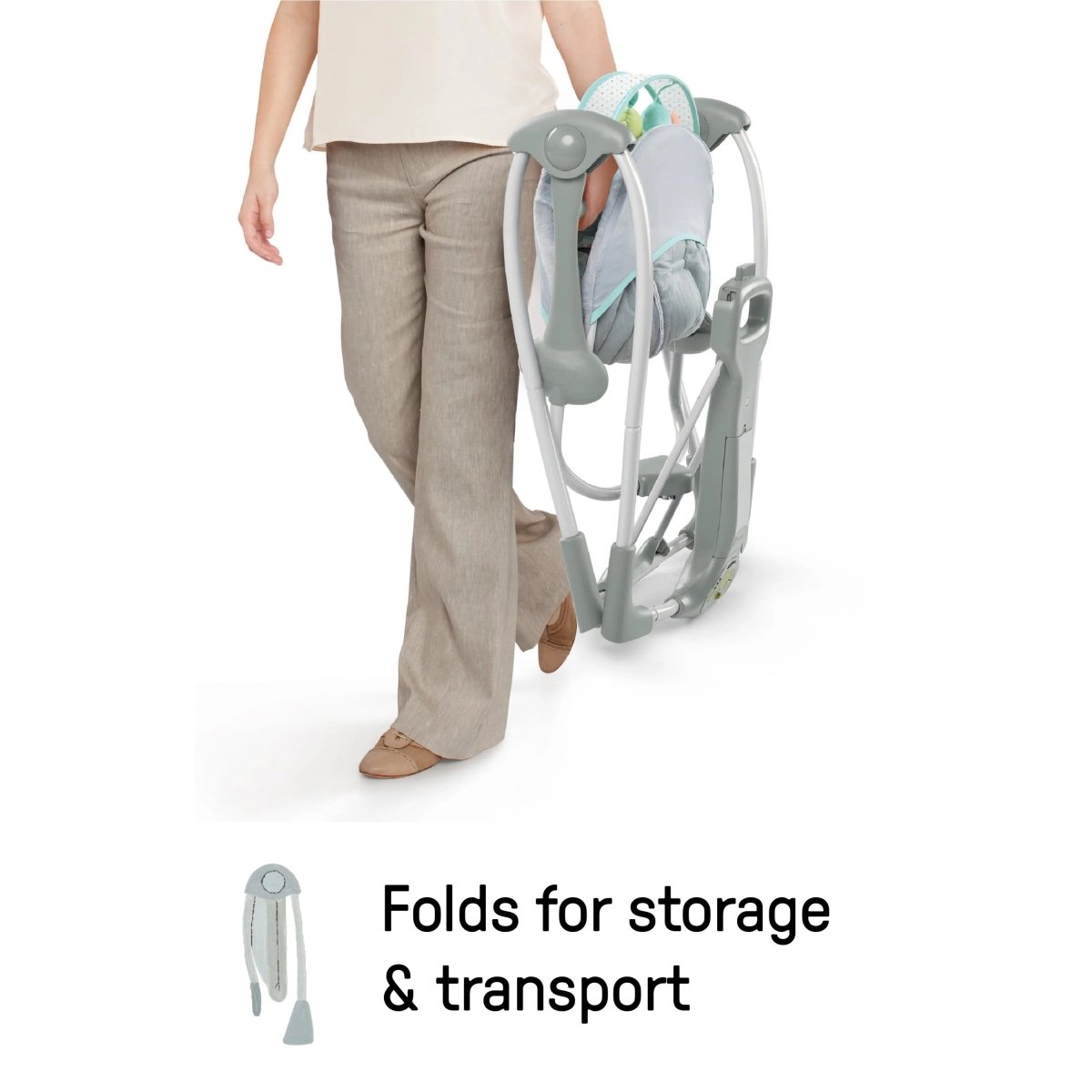 INGENUITY™ SWING 'N GO PORTABLE SWING - HUGS & HOOTS - Premium for Kids in Qatar | Toysaro.com