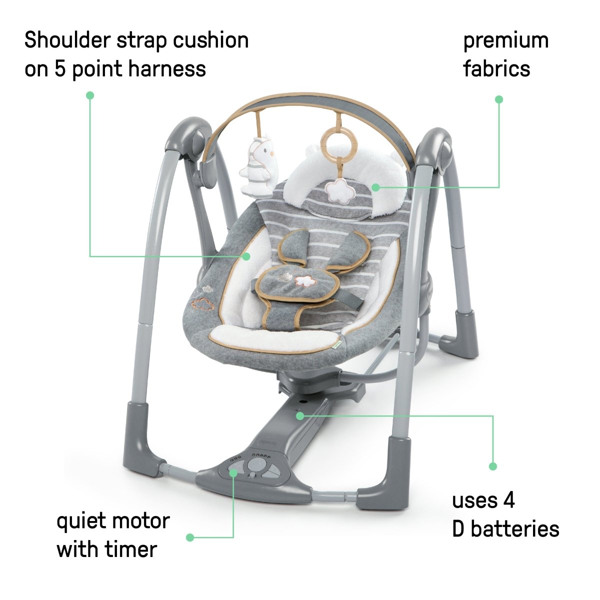 INGENUITY™ SNG PORTABLE SWING BOUT:BELLA TEDDY - Premium for Kids in Qatar | Toysaro.com