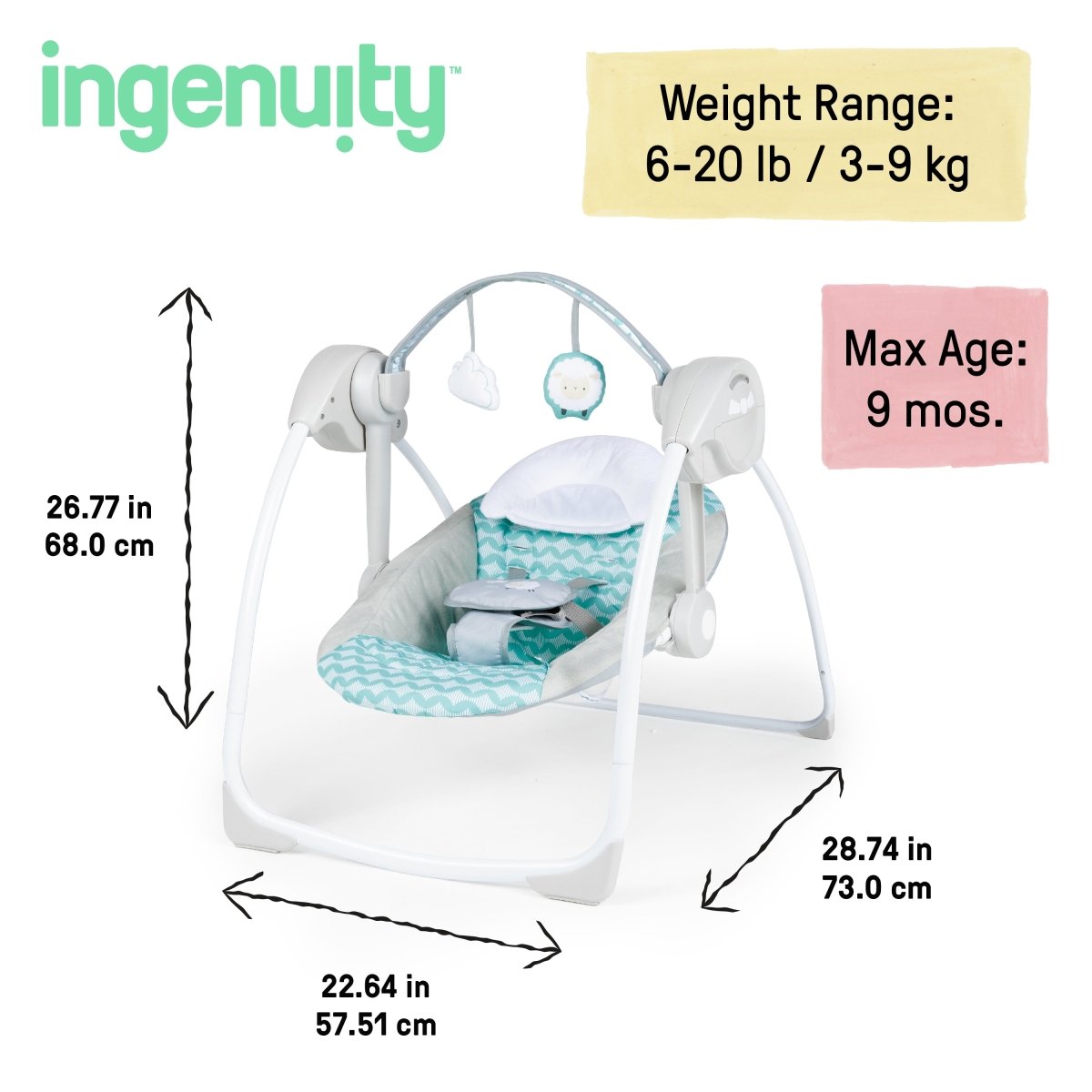 INGENUITY™ ITY EASY FOLD PORTABLE SWING: GOJI - Premium for Kids in Qatar | Toysaro.com