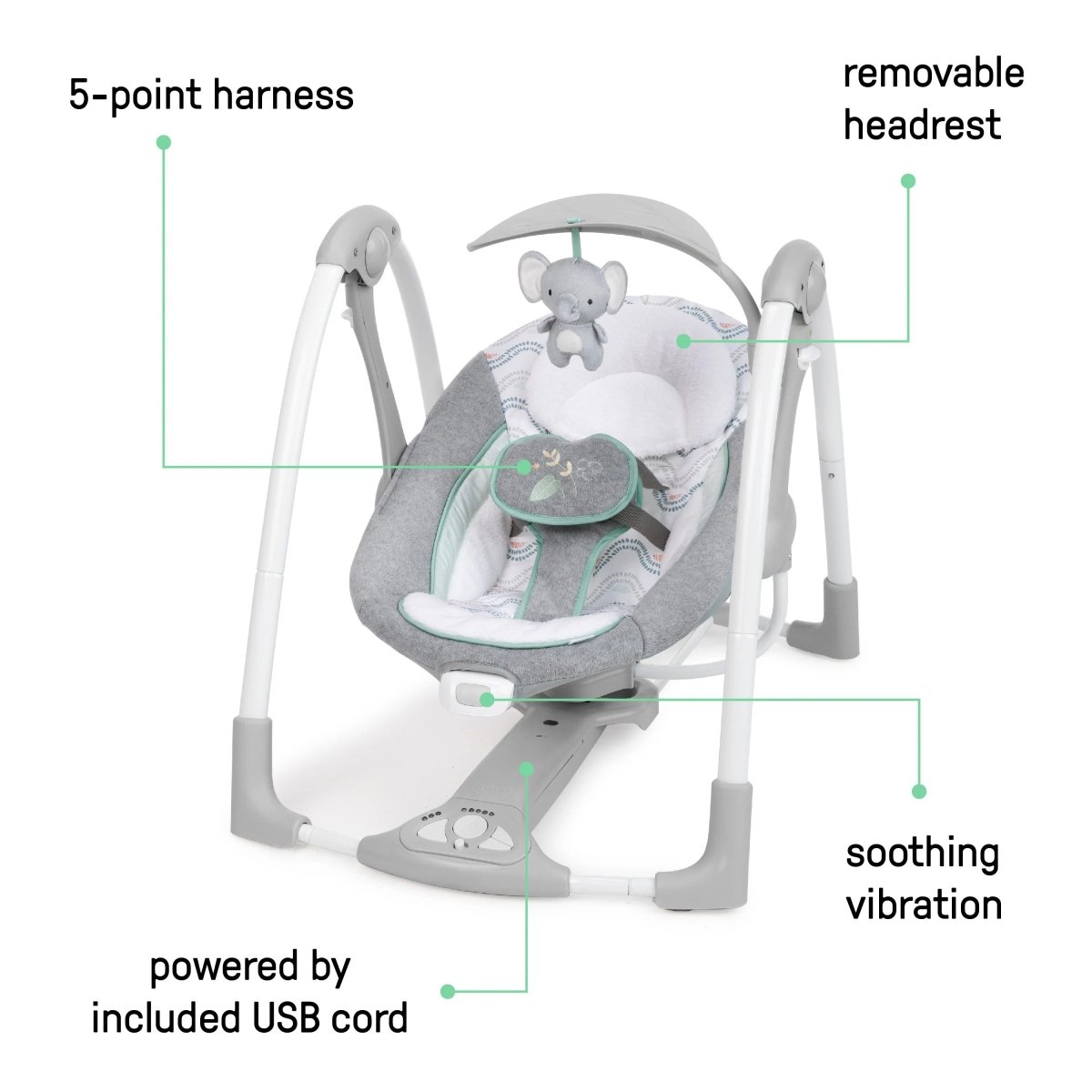 INGENUITY™POWERADAPT CONVERTME SWING - 2 - SEAT - SWELL - Premium for Kids in Qatar | Toysaro.com