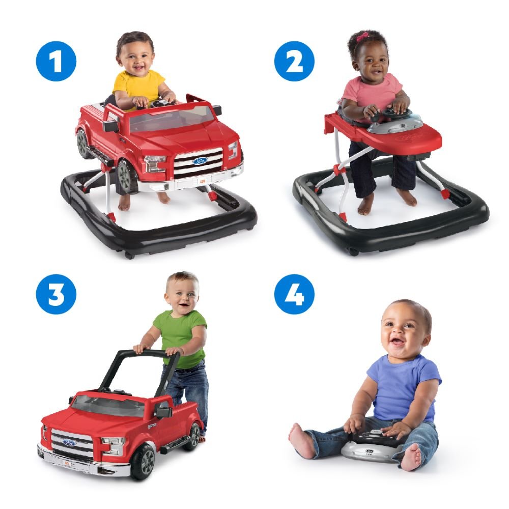 BRIGHT STARTS™ WAYS TO PLAY WALKER - FORD F - 150, RAPID RED, 4 - IN - 1 WALKER - Premium for Kids in Qatar | Toysaro.com