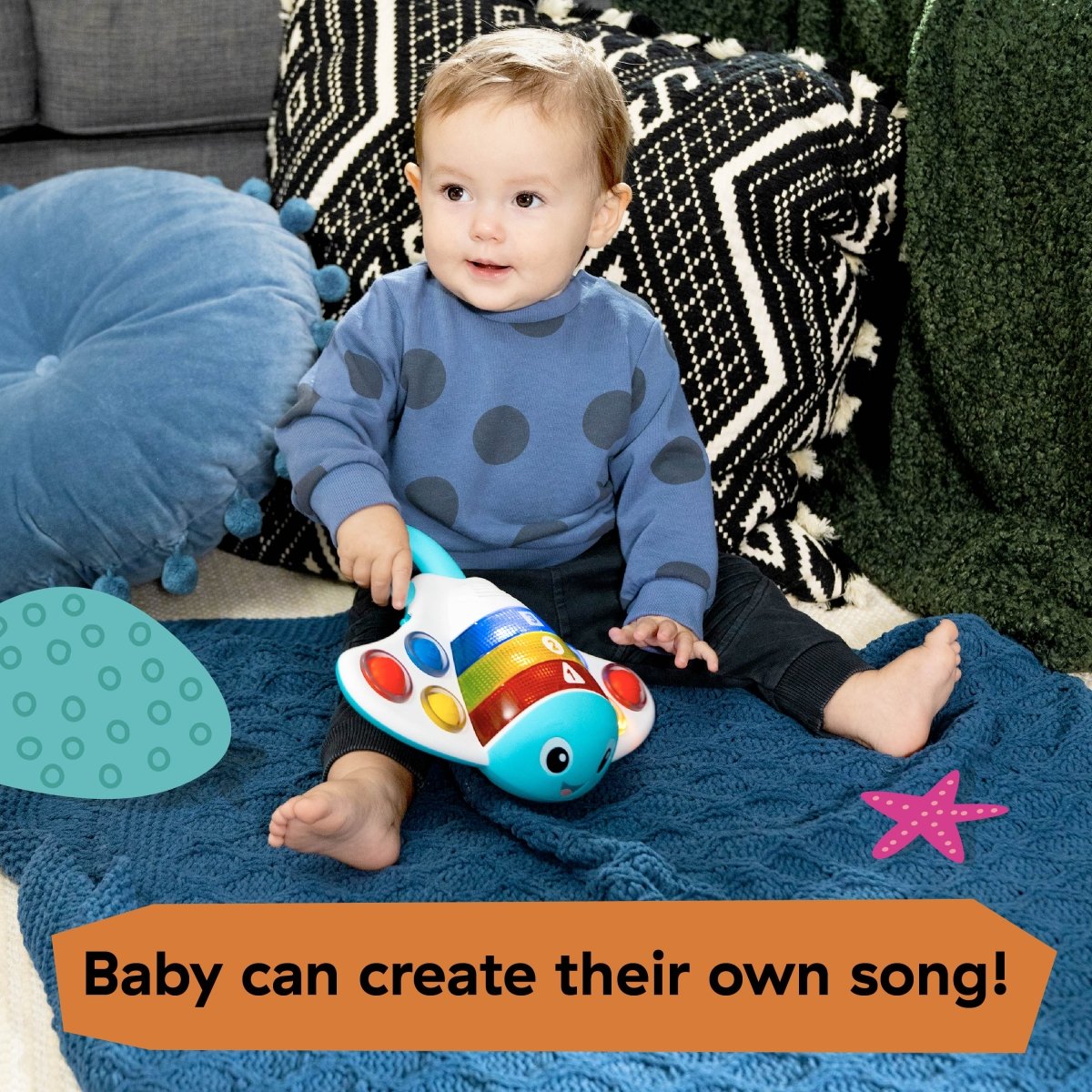BABY EINSTEIN™POP ‘N’ EXPLORE STINGRAY POPPER TOY - Premium for Kids in Qatar | Toysaro.com