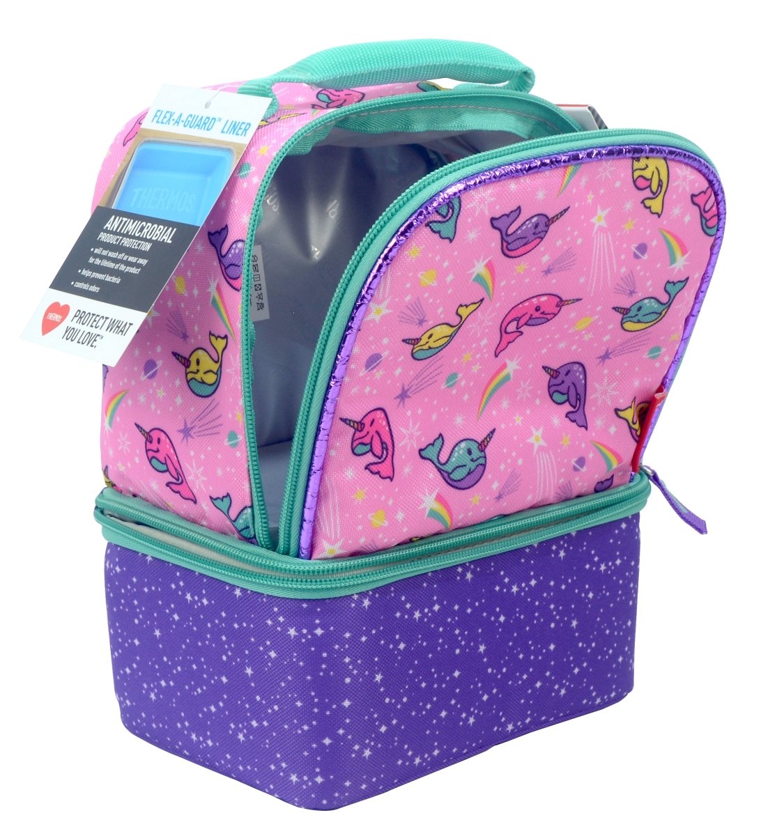 THERMOS - DUAL LUNCH KIT WITH LDPE LINER - NARWHALS IN SPACE - Premium for Kids in Qatar | Toysaro.com