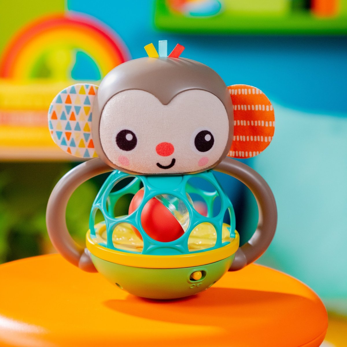 BRIGHT STARTS™GRAB & GIGGLE MONKEY MULTI - SENSORY TOY - Premium for Kids in Qatar | Toysaro.com