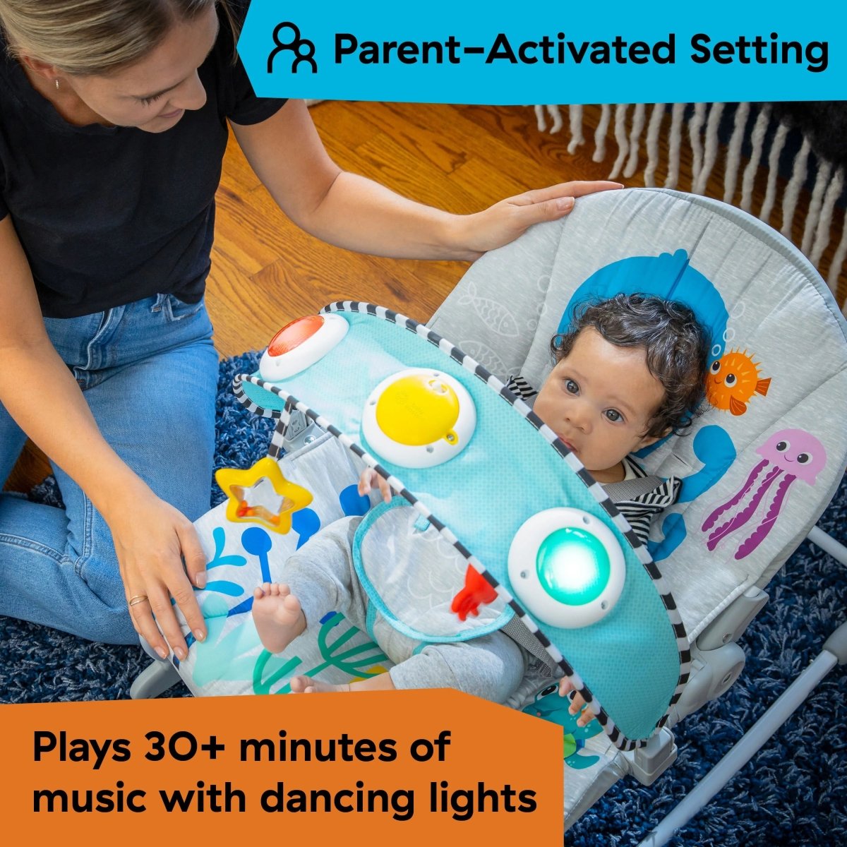 BABY EINSTEIN™KICK TO IT OPUS MUSICAL INFANT TO TODDLER ROCKER - Premium for Kids in Qatar | Toysaro.com