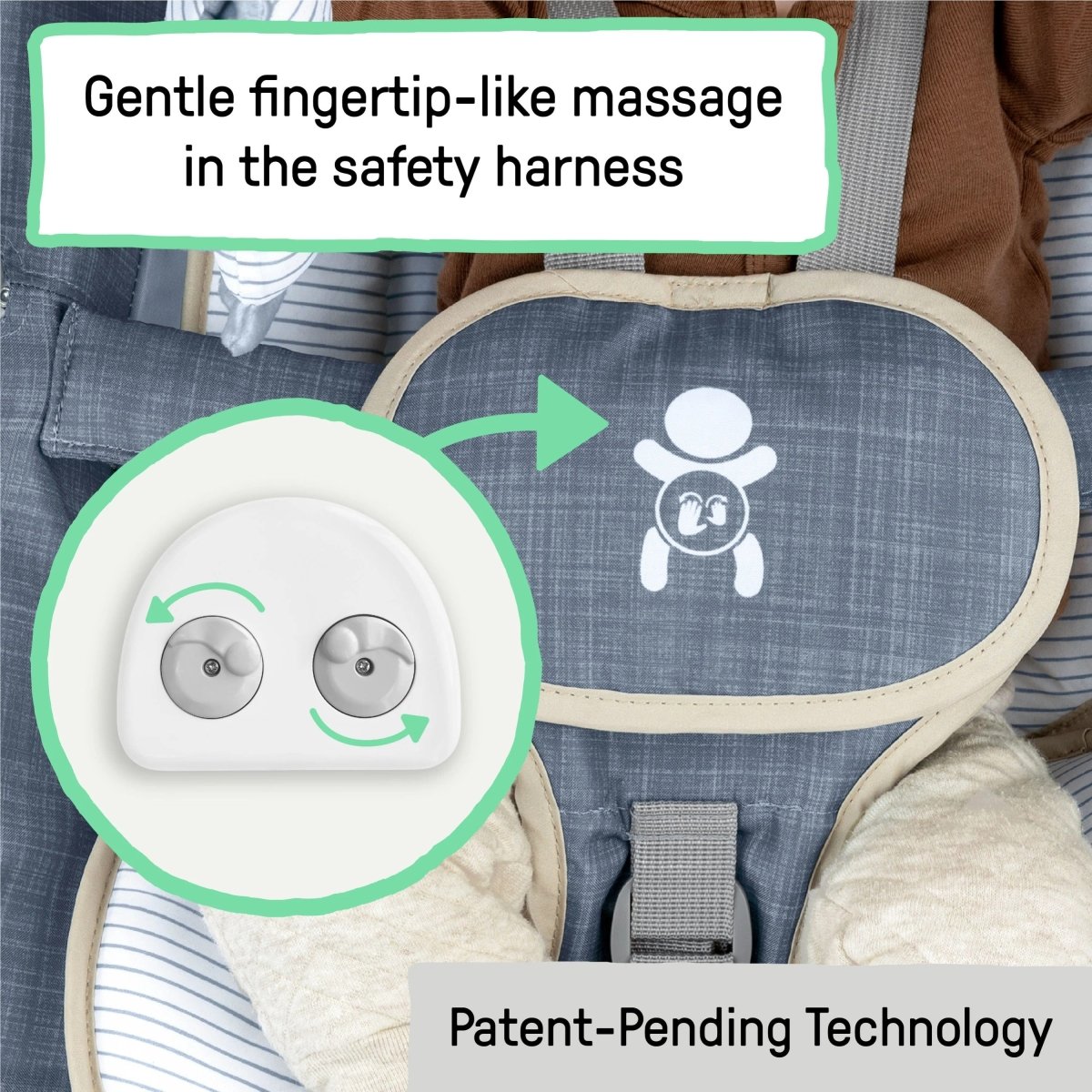 INGENUITY™ HAPPY BELLY ROCK - TO - BOUNCE MASSAGE SEAT - CHAMBRAY - Premium for Kids in Qatar | Toysaro.com