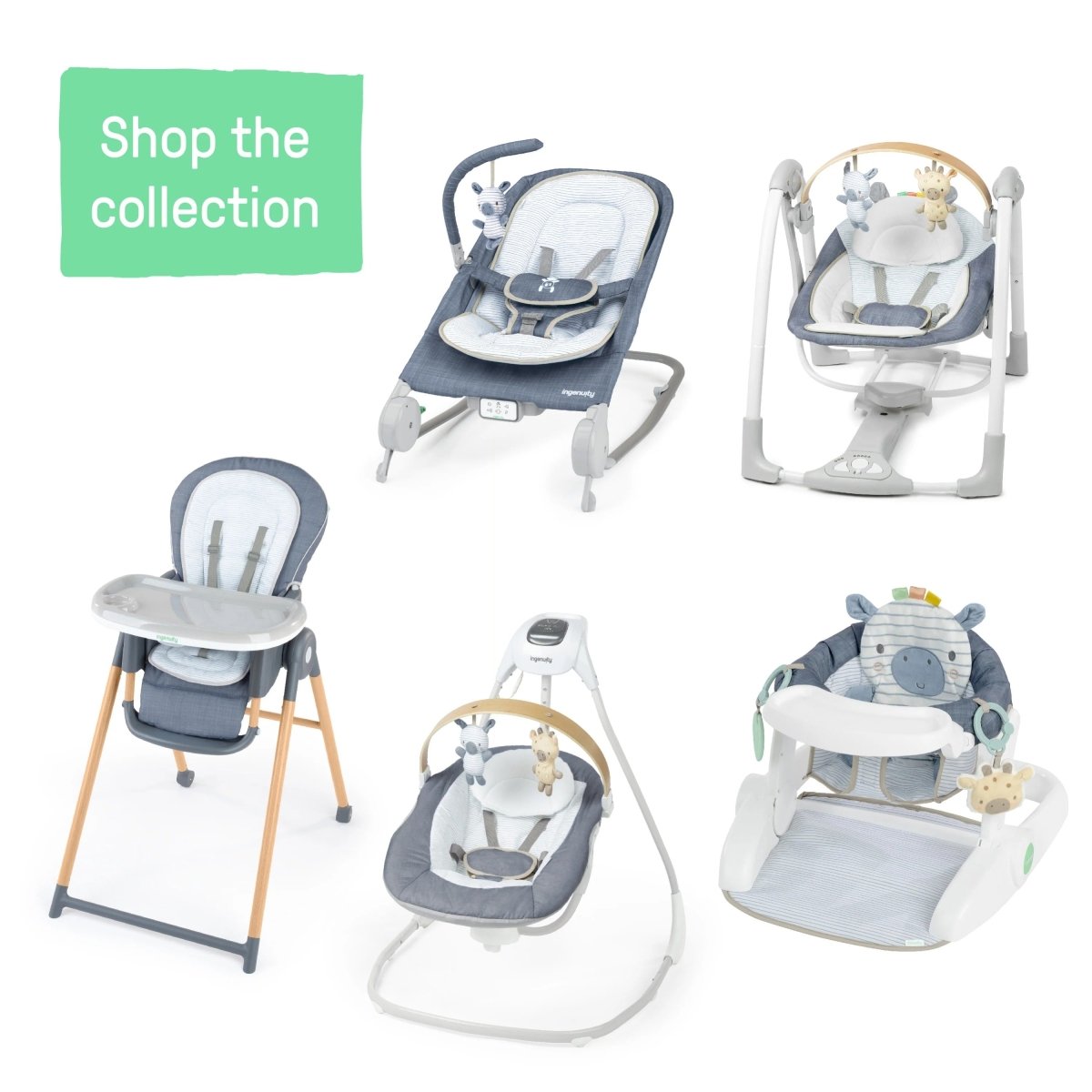 INGENUITY™SWING 'N GO PORTABLE SWING - CHAMBRAY - Premium for Kids in Qatar | Toysaro.com