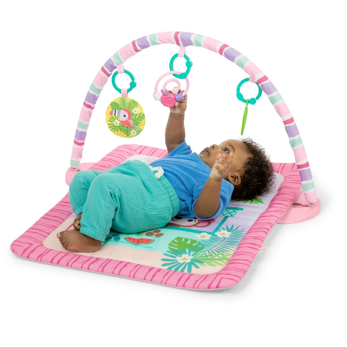 BRIGHT STARTS™PINK PALMS TIKI TOY BAR ACTIVITY GYM - Premium for Kids in Qatar | Toysaro.com