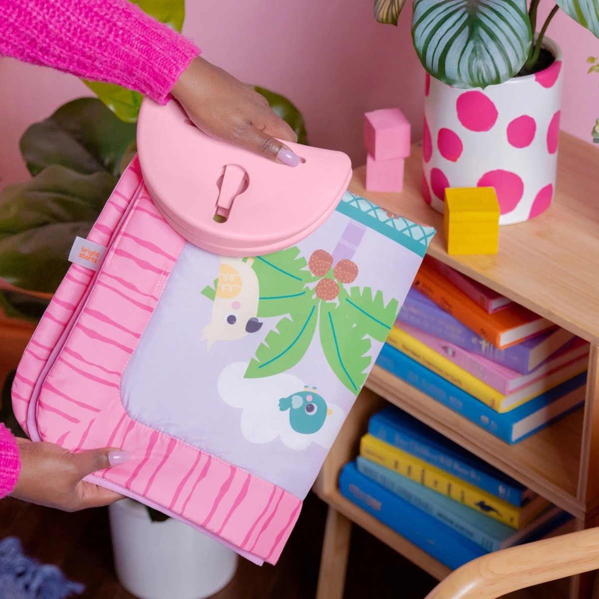 BRIGHT STARTS™PINK PALMS TIKI TOY BAR ACTIVITY GYM - Premium for Kids in Qatar | Toysaro.com
