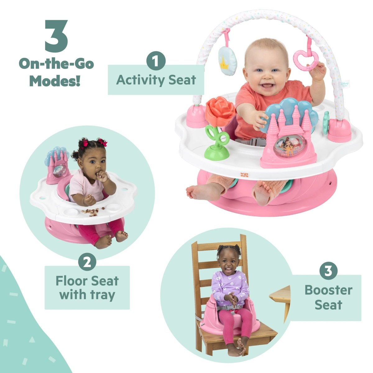 BRIGHT STARTS™ DISNEY PRINCESS SUPERSEAT 3 - IN - 1 SEAT - Premium for Kids in Qatar | Toysaro.com