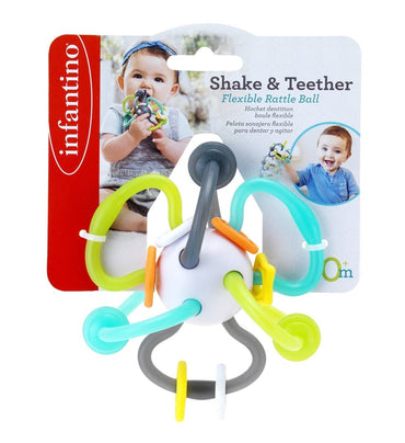 INFANTINO SHAKE & TEETHE FLEXIBLE RATTLE BALL - Premium for Kids in Qatar | Toysaro.com