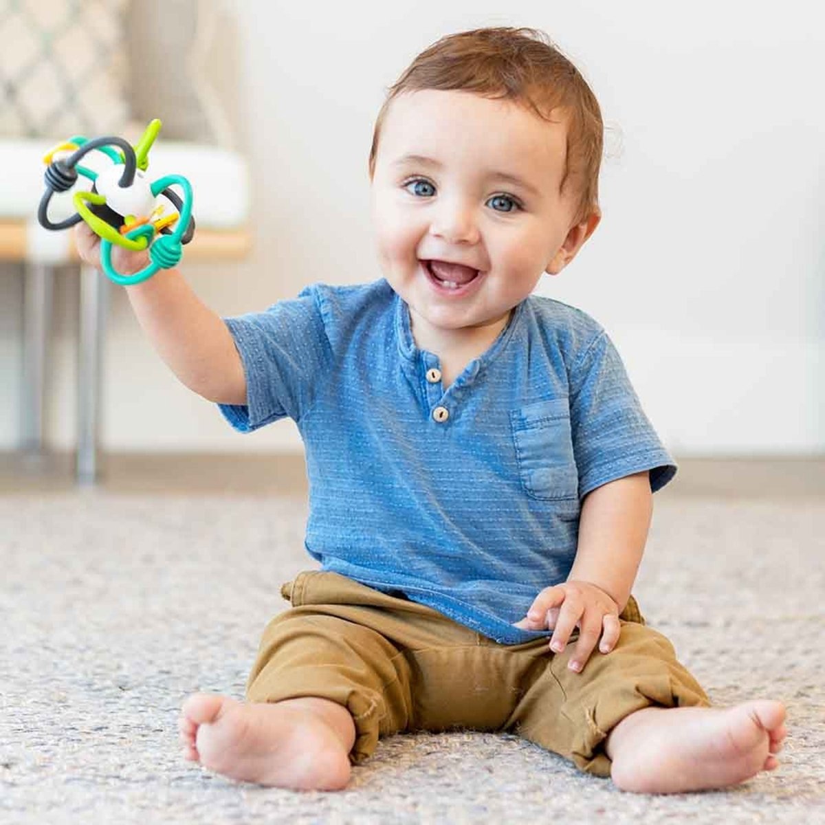 INFANTINO SHAKE & TEETHE FLEXIBLE RATTLE BALL - Premium for Kids in Qatar | Toysaro.com
