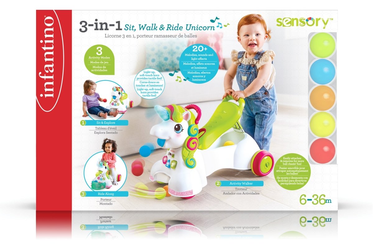 INFANTINO 3 - IN - 1 SIT,WALK & RIDE UNICORN - Premium for Kids in Qatar | Toysaro.com