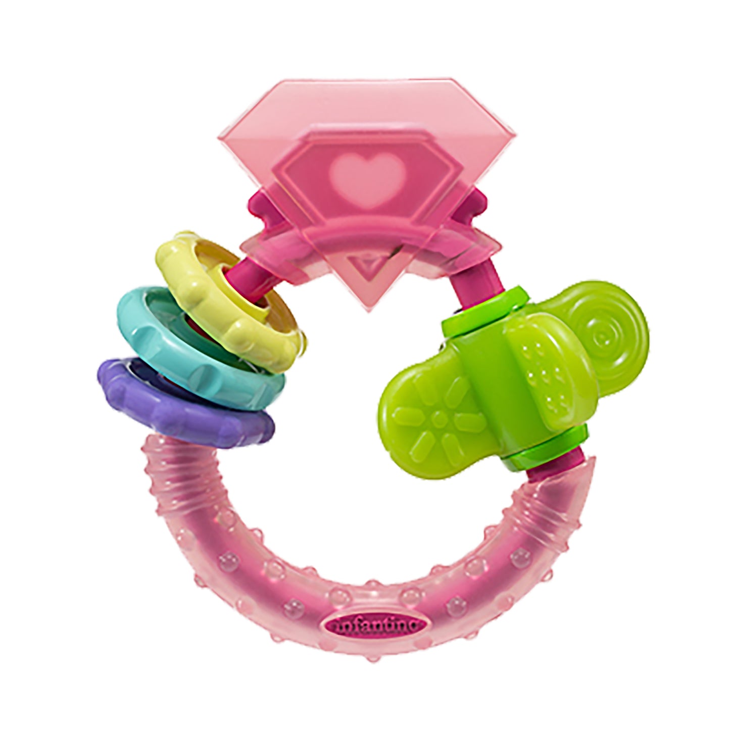 INFANTINO CHEW & PLAY RING TEETHER FOR BABY SUITABLE FROM 0 MONTHS-MULTICOLOR