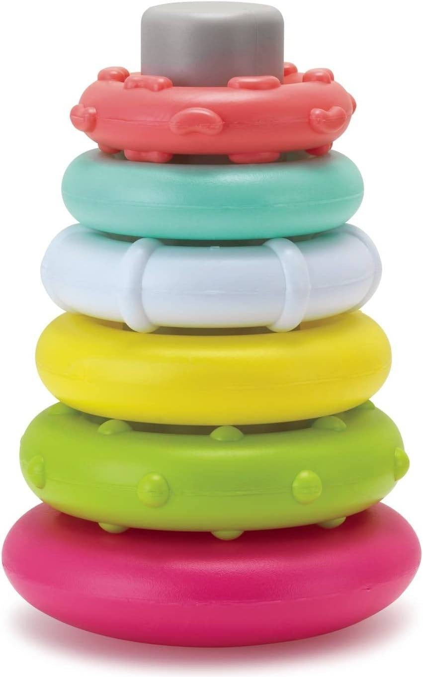 INFANTINO ROCK N RINGS/TOYS FOR BABY SUITABLE FROM 6 MONTHS AND ABOVE - PINK-