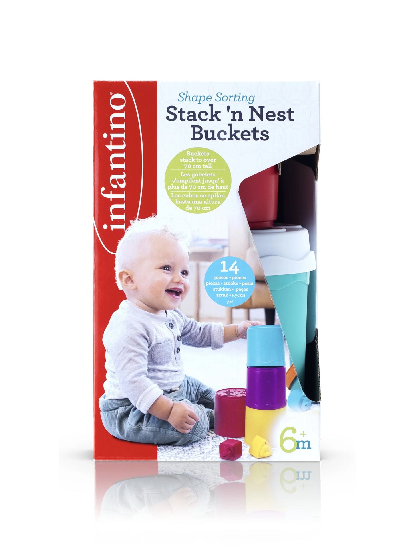 INFANTINO SHAPE SORTING STACK N NEST BUCKETS (10 PCS)
