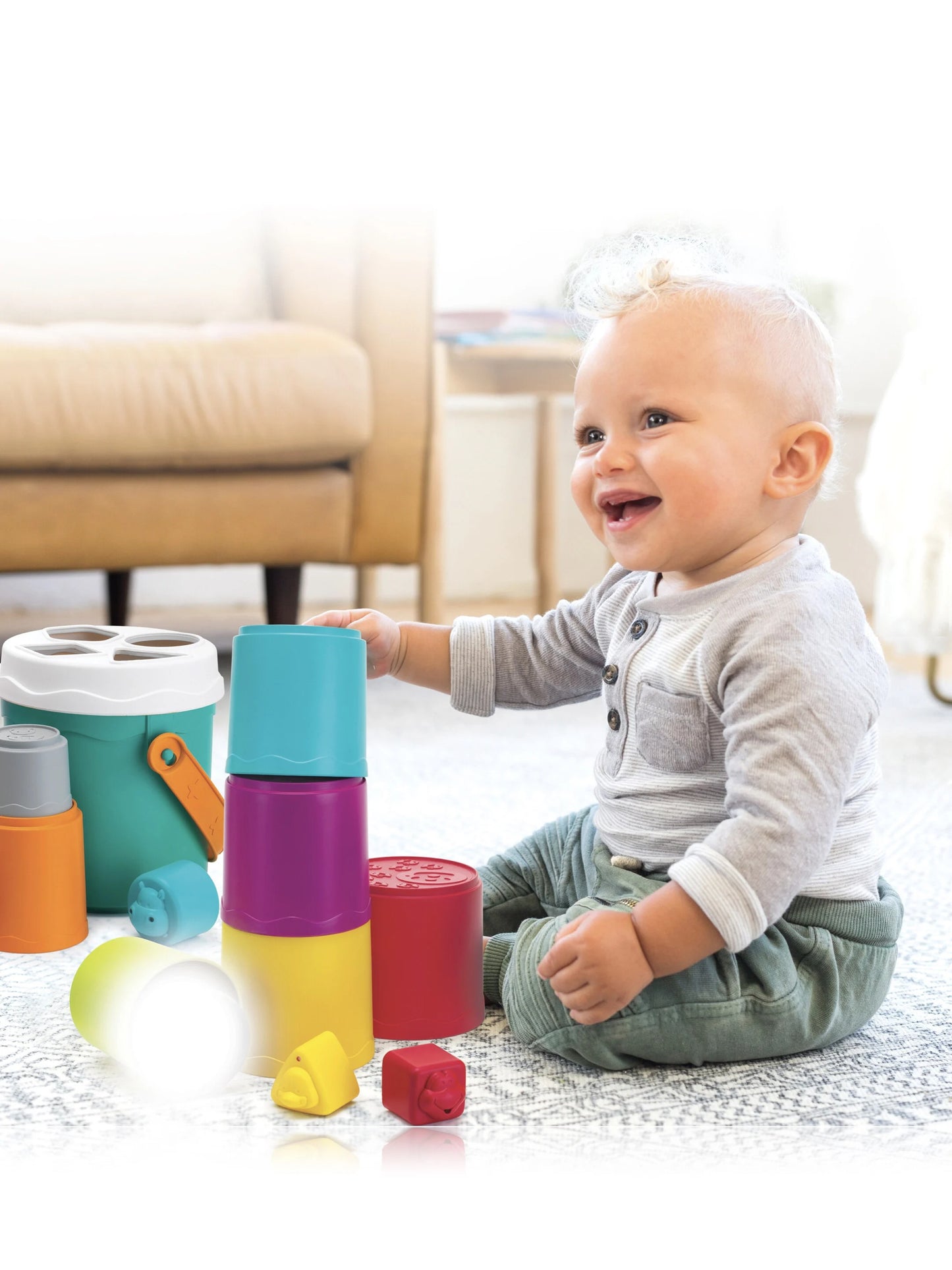 INFANTINO SHAPE SORTING STACK N NEST BUCKETS (10 PCS)