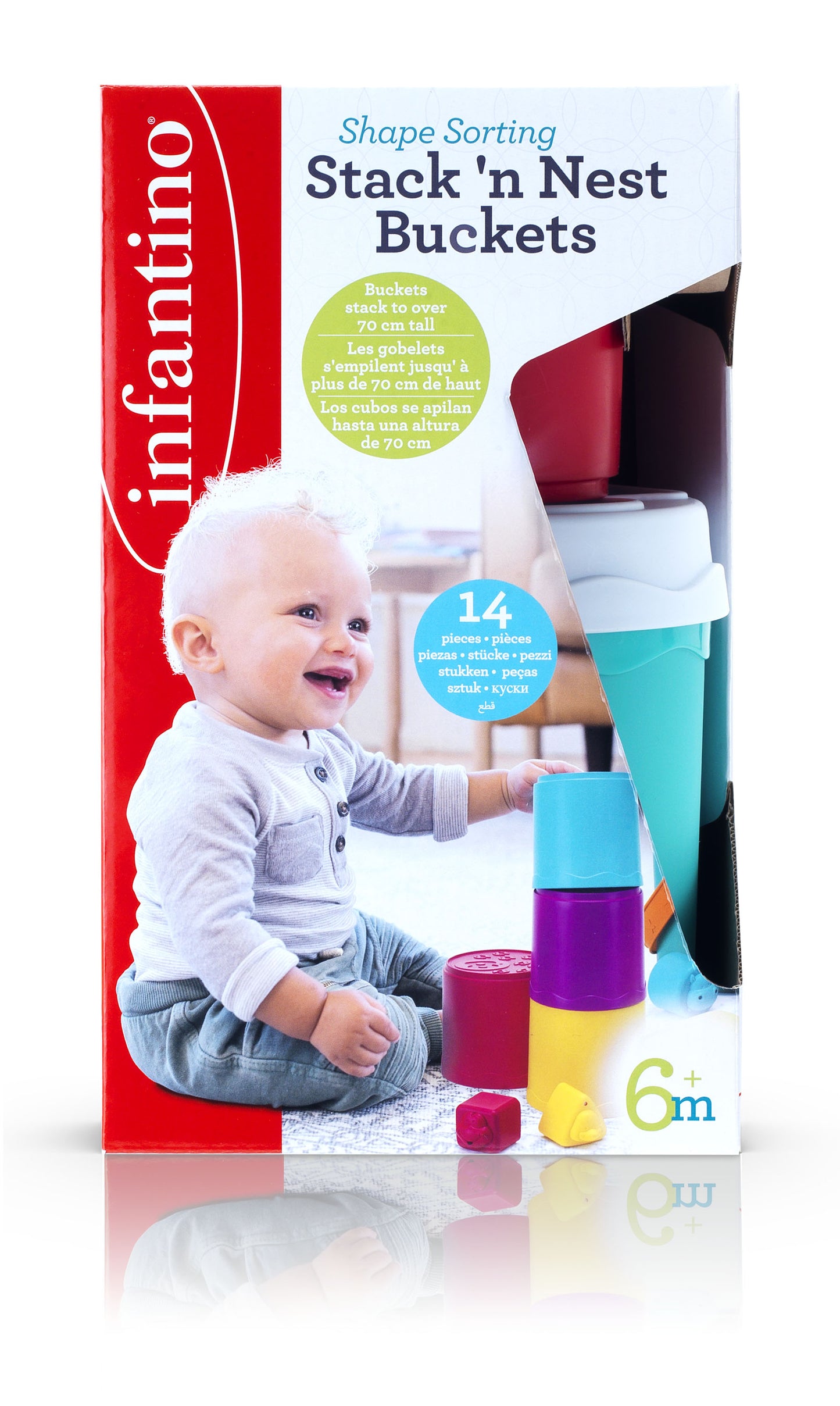 INFANTINO SHAPE SORTING STACK N NEST BUCKETS (10 PCS)