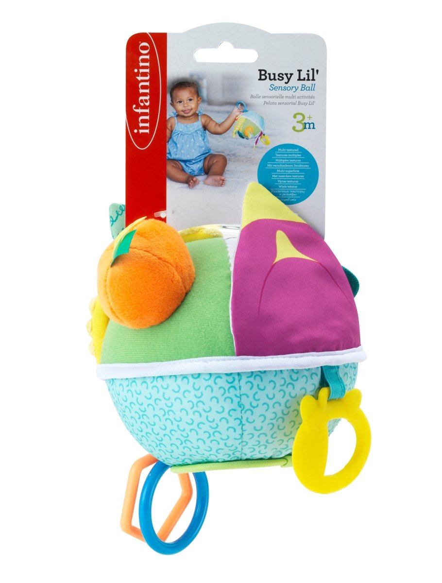Infantino Busy Lil’ Sensory Ball Toy – Multicolor Baby Toy for 3+ Months | Premium Infant Toy in Qatar – Toysaro