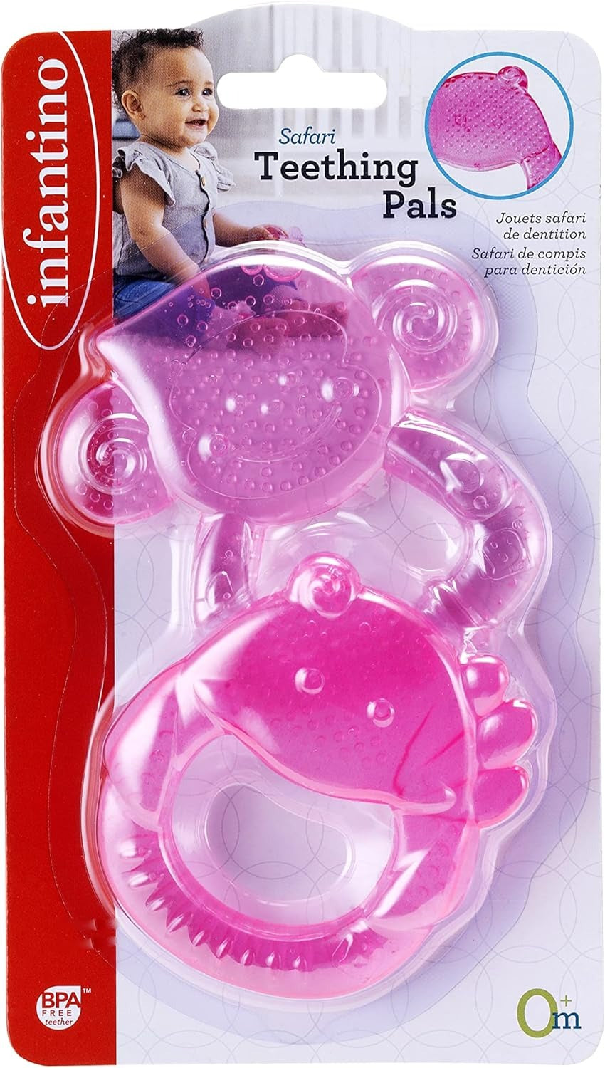 INFANTINO SAFARI TEETHING PALS/TOYS FOR BOY SUITABLE FROM 0 MONTHS - PINK