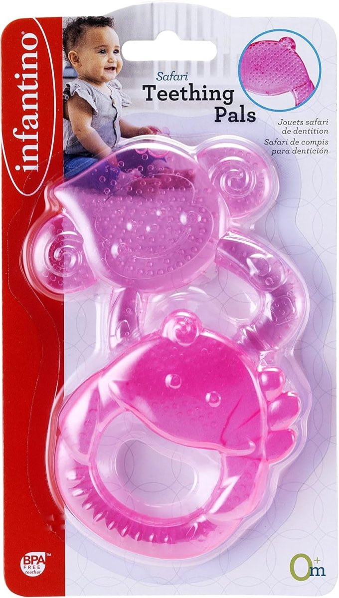INFANTINO SAFARI TEETHING PALS/TOYS FOR BOY SUITABLE FROM 0 MONTHS - PINK - Premium for Kids in Qatar | Toysaro.com