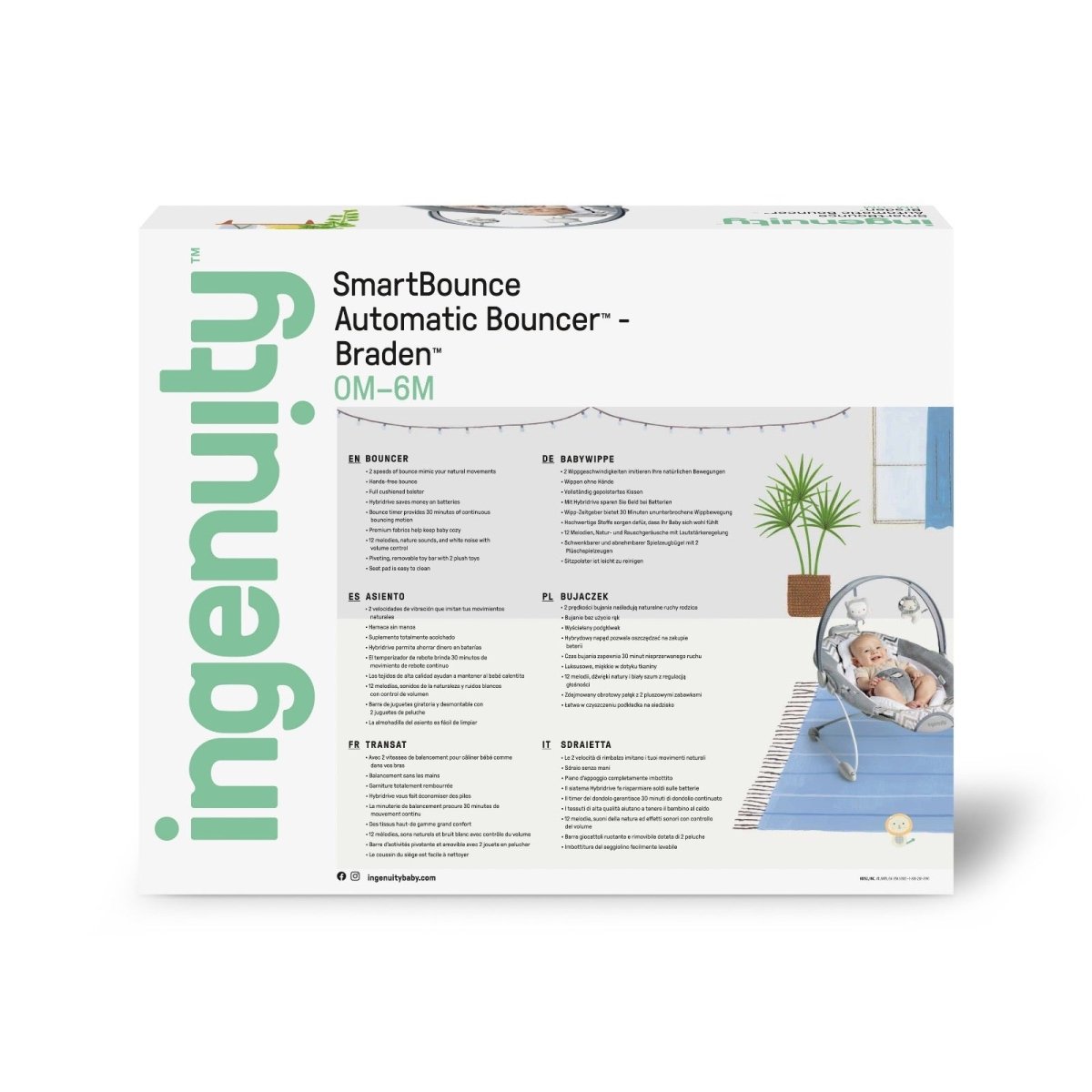 INGENUITY™ SMARTBOUNCE AUTOMATIC BOUNCER - BRADEN - Premium for Kids in Qatar | Toysaro.com