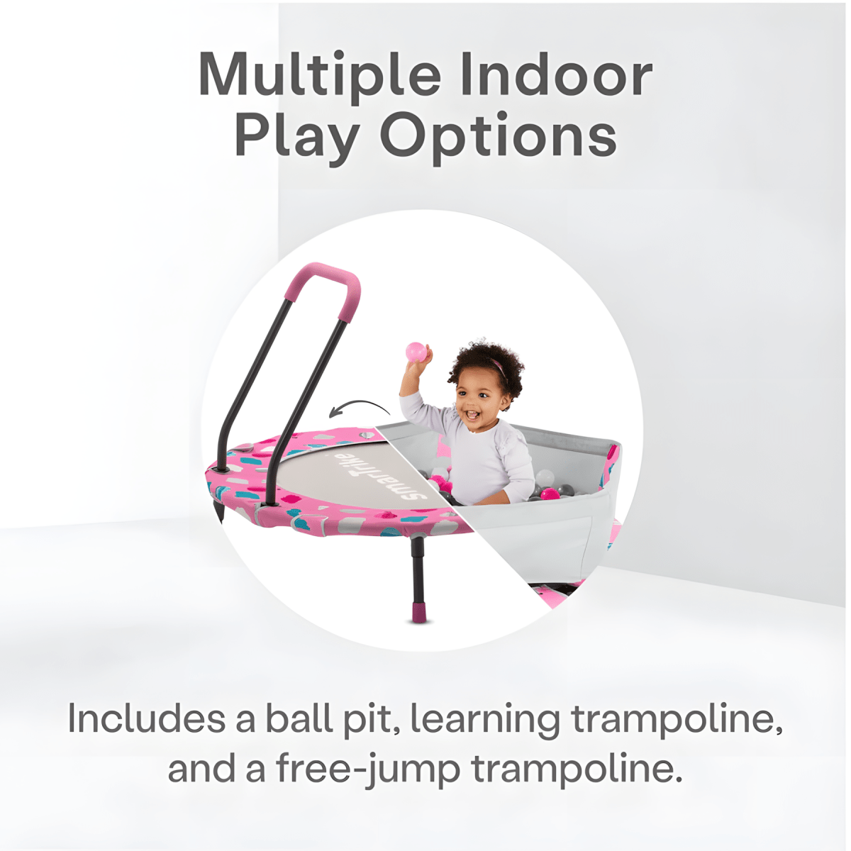 SMARTRIKE - ACTIVITY CENTER 3IN1 TRAMPOLINE™ - PINK - Premium for Kids in Qatar | Toysaro.com