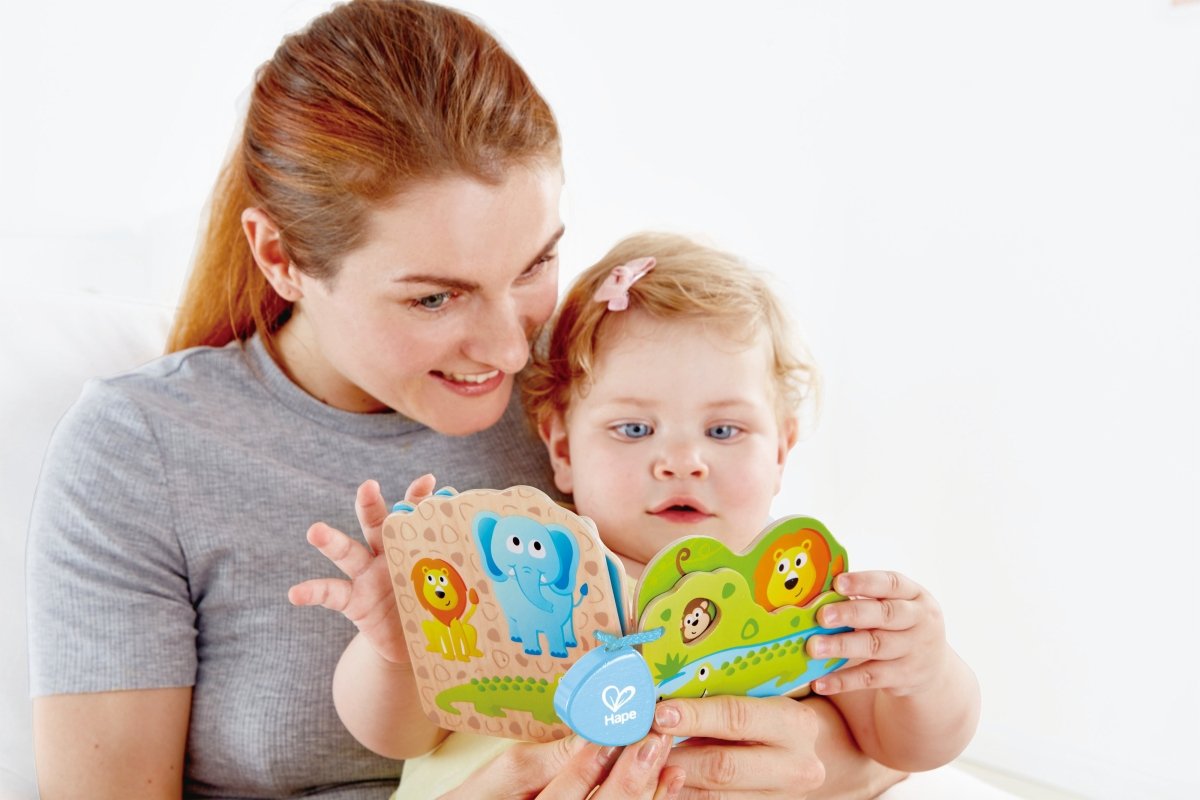 Hape Baby's Wild Animal - Themed Educational Wooden Book - Premium for Kids in Qatar | Toysaro.com