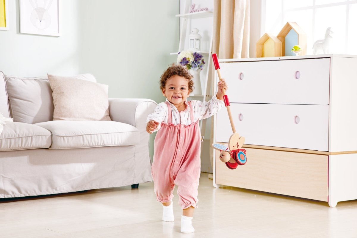 Hape Wooden Butterfly Push and Pull Toy - Premium for Kids in Qatar | Toysaro.com