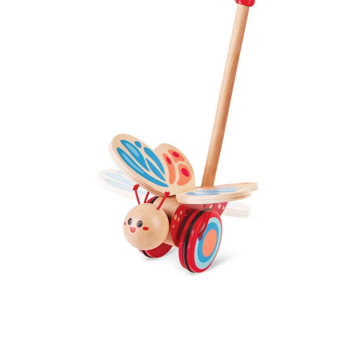 Hape Wooden Butterfly Push and Pull Toy - Premium for Kids in Qatar | Toysaro.com