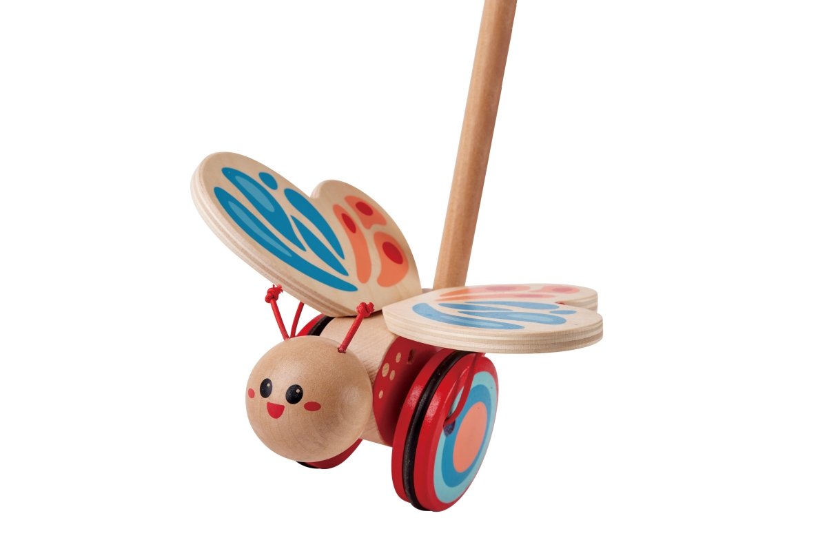 Hape Wooden Butterfly Push and Pull Toy - Premium for Kids in Qatar | Toysaro.com