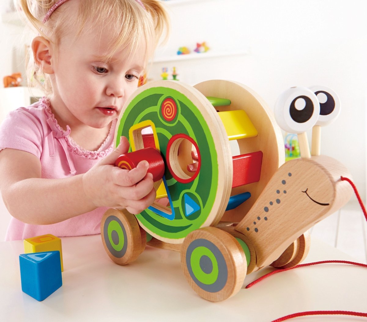 Hape Walk - A - Long Snail Wooden Push and Pull Toy - Premium for Kids in Qatar | Toysaro.com