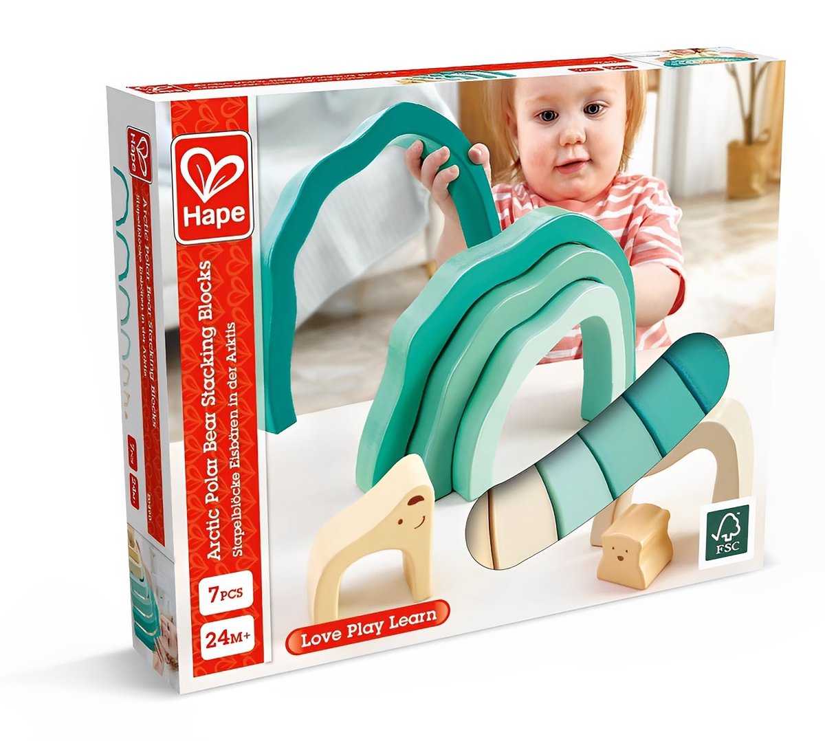Hape Arctic Polar Bear Stacking Blocks - Premium for Kids in Qatar | Toysaro.com
