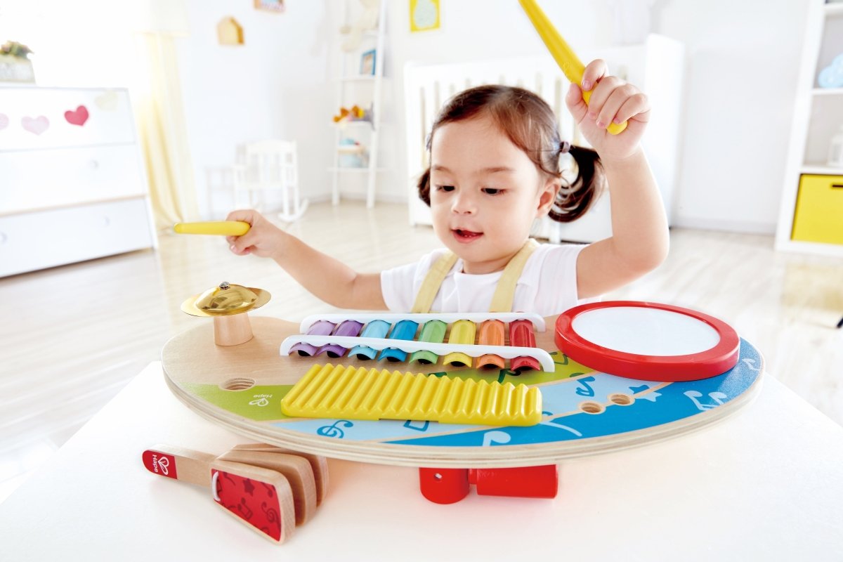 Hape 5 - in - 1 Mighty Mini Band Musical Wooden Instrument Set - Premium for Kids in Qatar | Toysaro.com