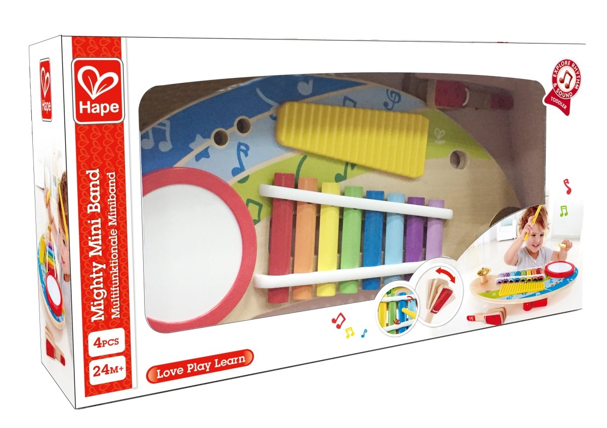 Hape 5 - in - 1 Mighty Mini Band Musical Wooden Instrument Set - Premium for Kids in Qatar | Toysaro.com