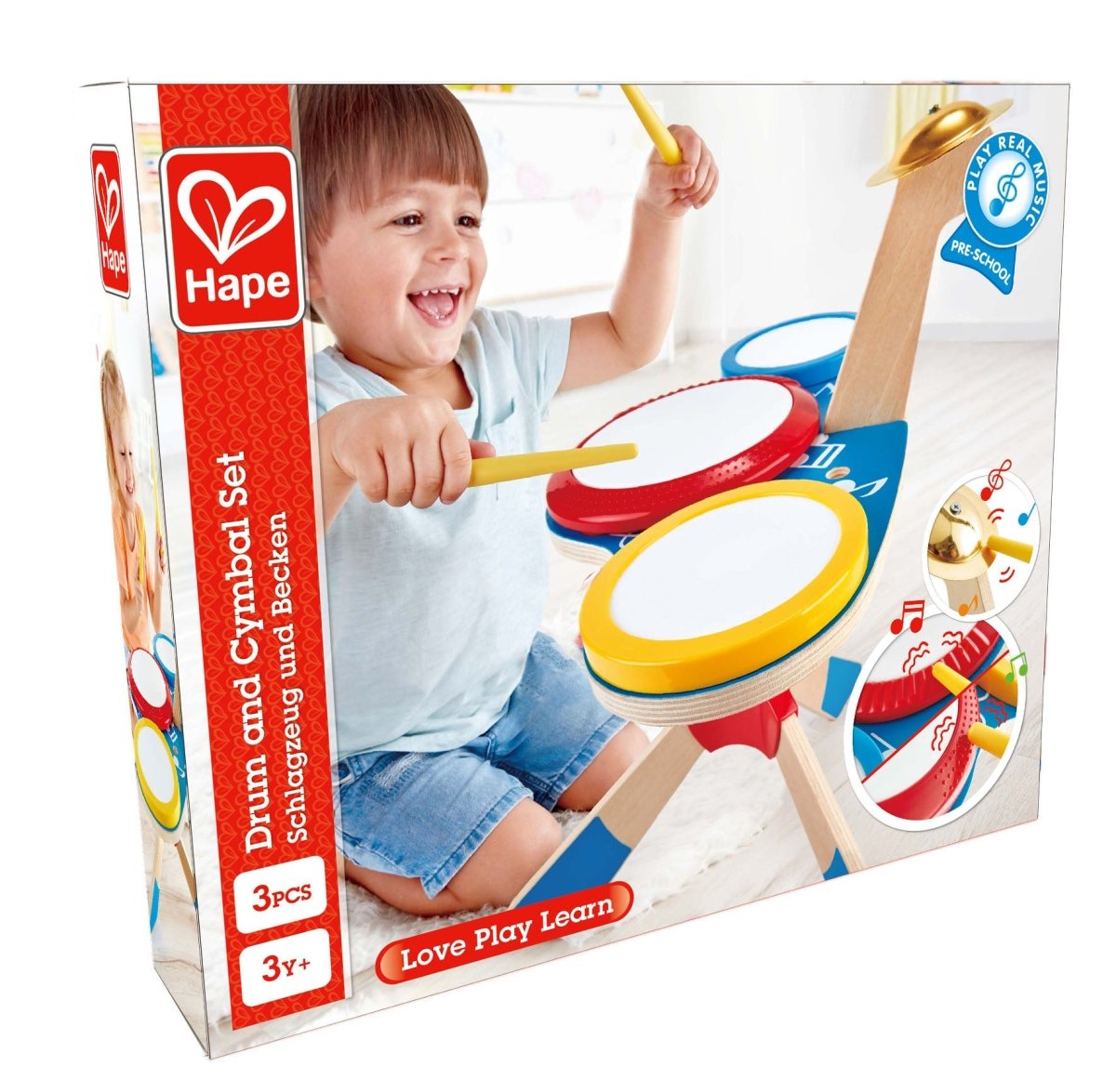 Hape Wooden Drum & Cymbal Musical Set - Premium for Kids in Qatar | Toysaro.com