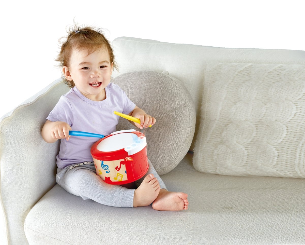 Hape Learn with Lights Musical Instrument Drum Set - 3pcs - Premium for Kids in Qatar | Toysaro.com
