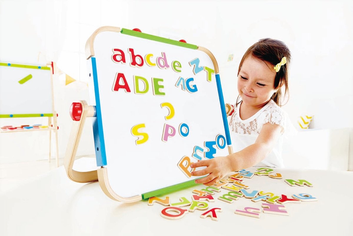 Hape ABC Wooden Magnetic Letters w/ Cloth Bag 52pcs - Premium for Kids in Qatar | Toysaro.com