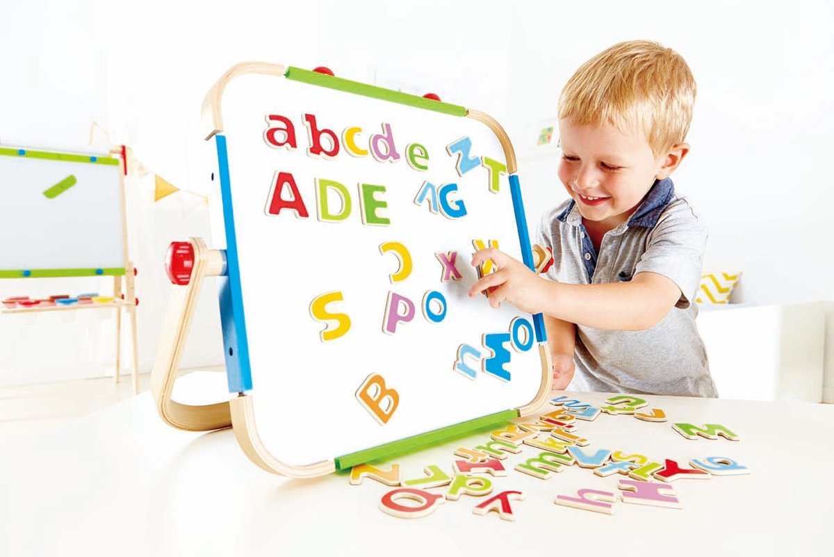 Hape ABC Wooden Magnetic Letters w/ Cloth Bag 52pcs - Premium for Kids in Qatar | Toysaro.com
