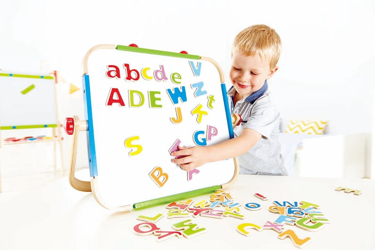 Hape ABC Wooden Magnetic Letters w/ Cloth Bag 52pcs - Premium for Kids in Qatar | Toysaro.com