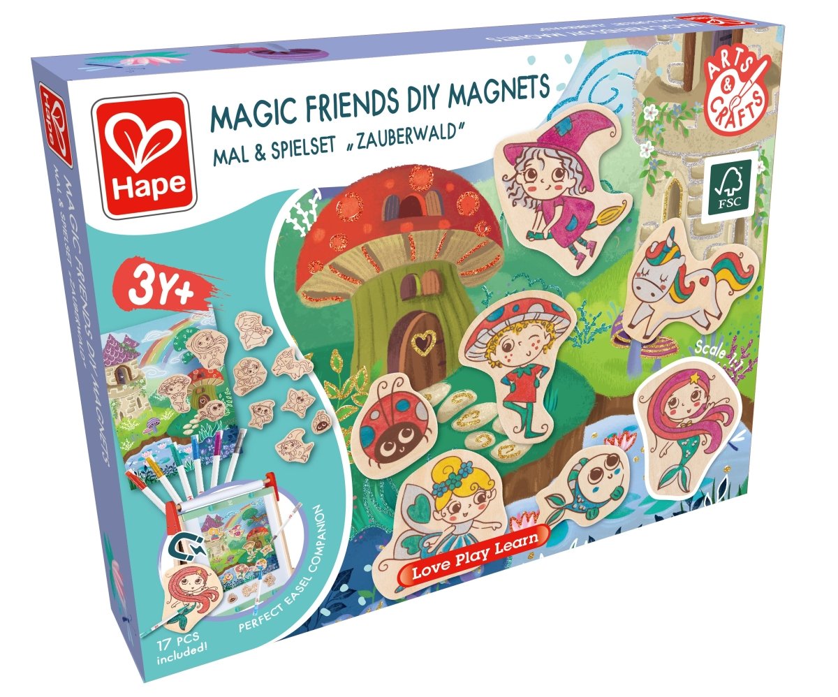 Hape DIY Magic Friends Art & Craft Set w/ Wooden Magnets - Premium for Kids in Qatar | Toysaro.com