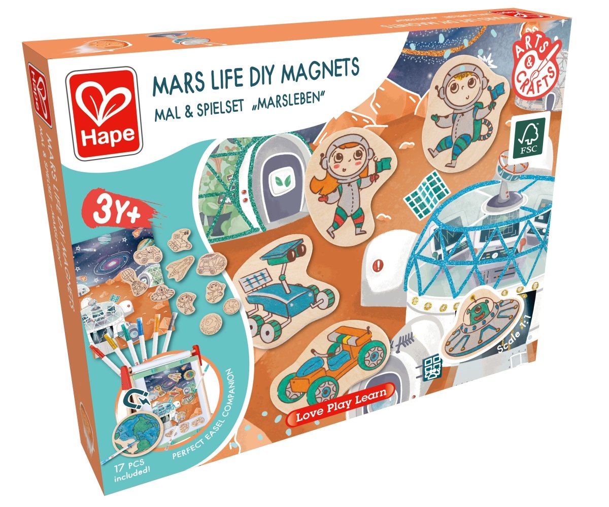 Hape DIY Mars Space Life Art & Craft Set with Wooden Magnets - Premium for Kids in Qatar | Toysaro.com