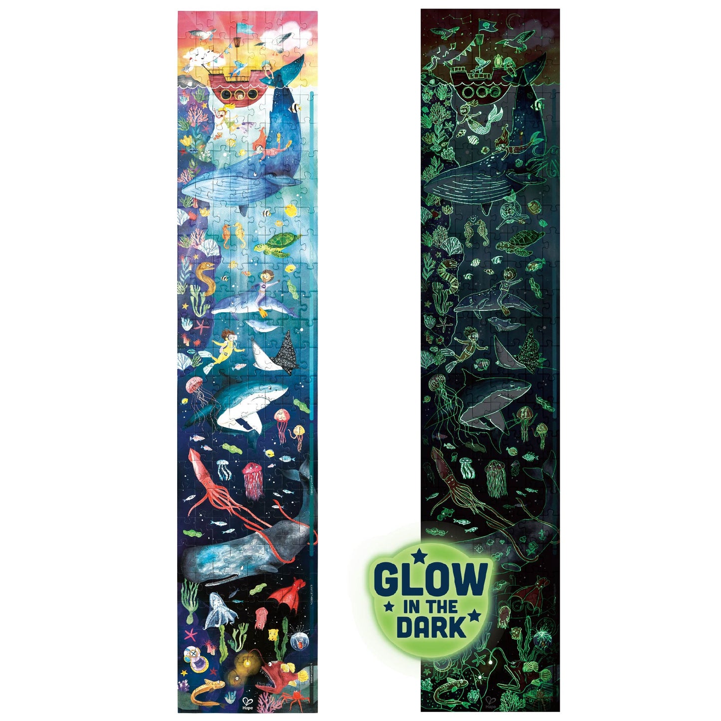 Hape 200pc Glow-in-the-Dark Ocean Life Puzzle (150 x 300cm)