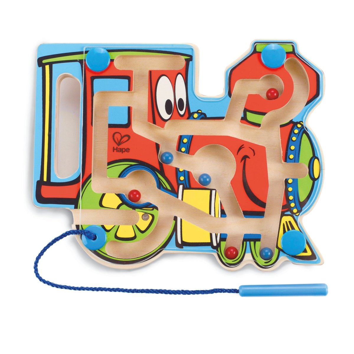 Hape Choo Choo Tracks Wooden Magnetic Ball Maze w/ Wand - Premium for Kids in Qatar | Toysaro.com