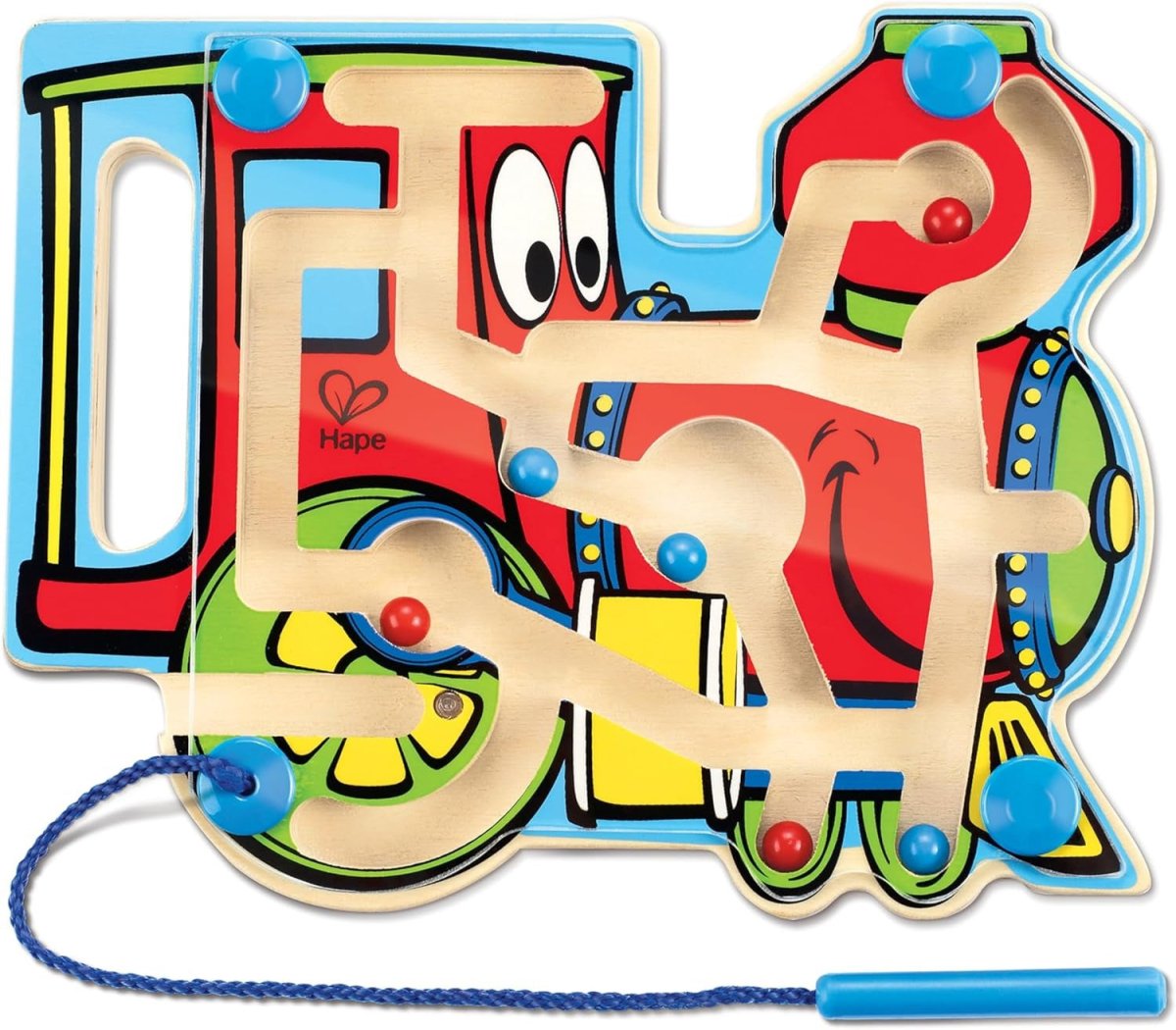 Hape Choo Choo Tracks Wooden Magnetic Ball Maze w/ Wand - Premium for Kids in Qatar | Toysaro.com