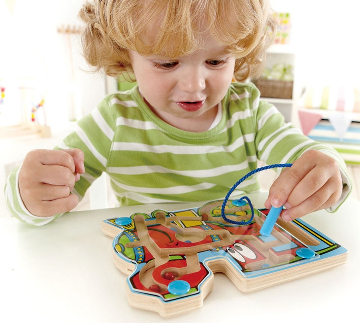 Hape Choo Choo Tracks Wooden Magnetic Ball Maze w/ Wand - Premium for Kids in Qatar | Toysaro.com
