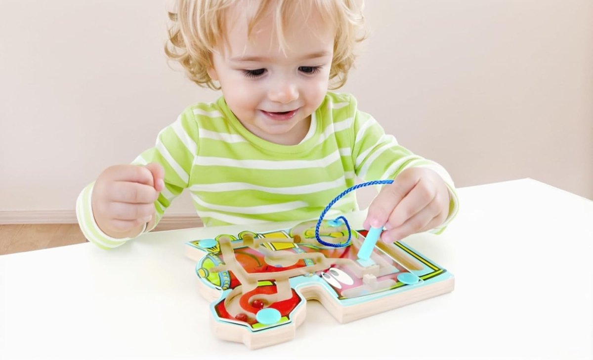 Hape Choo Choo Tracks Wooden Magnetic Ball Maze w/ Wand - Premium for Kids in Qatar | Toysaro.com